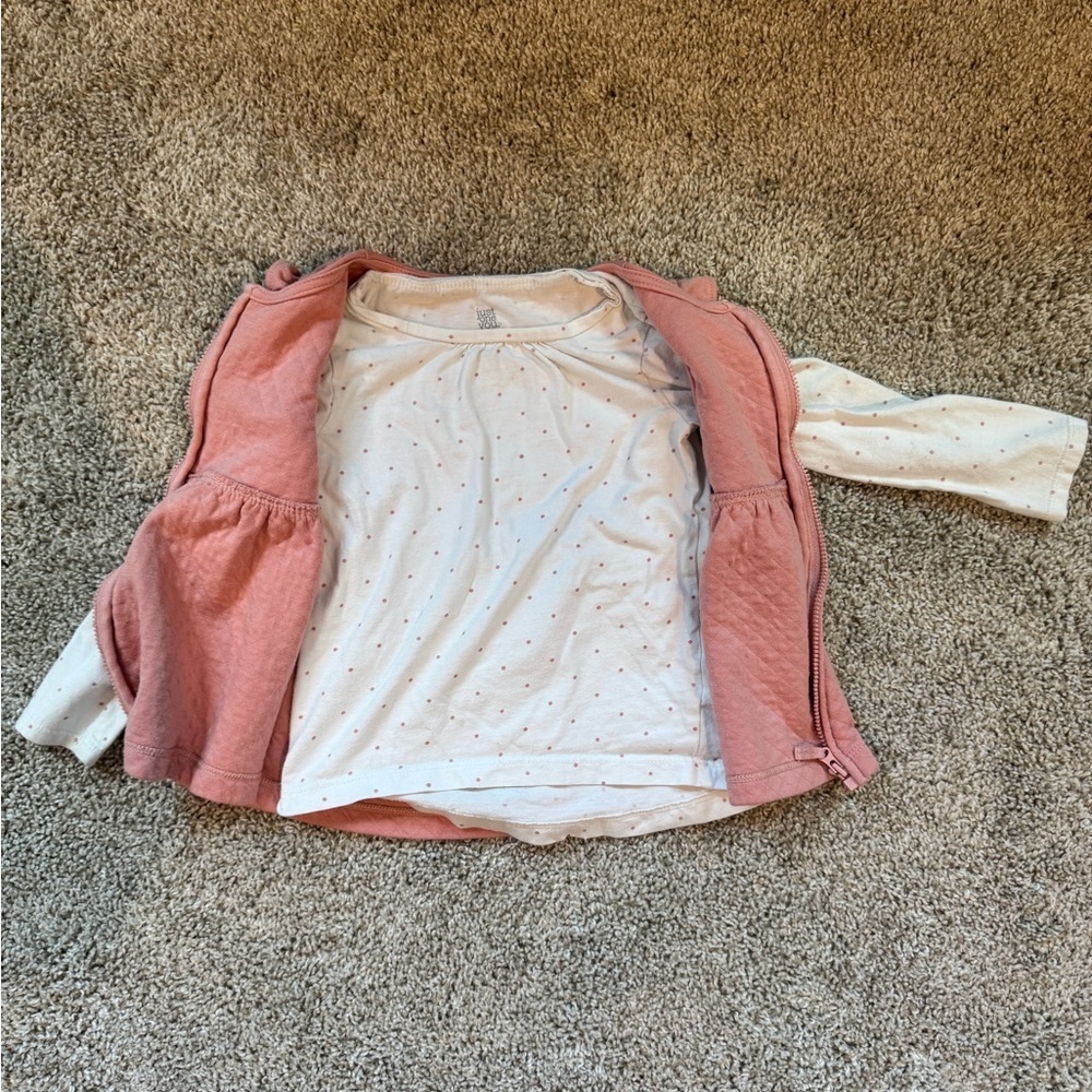 Just One You by Carter’s Quilted Vest & Long Sleeve Shirt Polka dot – Size 3T - Picture 4 of 6